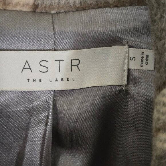 ASTR The Label Raquel Coat Grey Brown Plaid Double-Breasted Wool Blend Size S - Picture 10 of 11